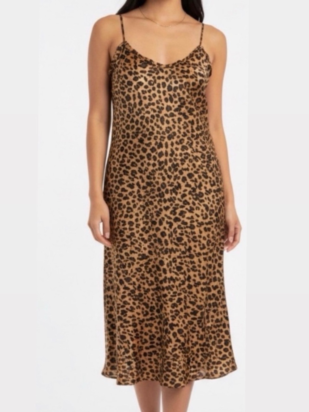 A New Day Leopard Print Slip Dress - Brown